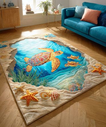 Gentle Wave Coastal-Style Area Rug — Soft Low-Pile Wavy Pattern For Living Room, Bedroom & Entry, Durable Washable Accent Rug