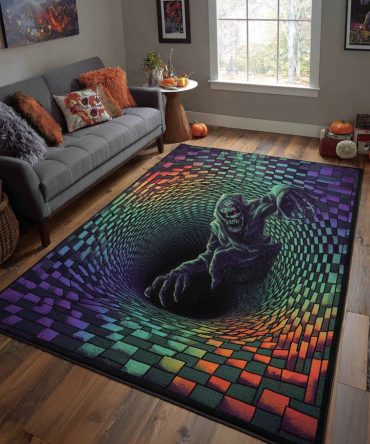 Ghost Awaken Moody Area Rug — Ethereal Abstract Design, Low-Pile Modern Accent Rug For Living Room, Bedroom & Contemporary Spaces