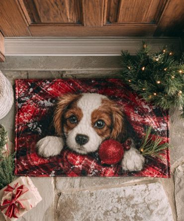 King Charles Gift Doormat — Charming Cavalier Dog Welcome Mat, Ideal Pet Lover Present For Front Door, Home Entry & Seasonal Gifting