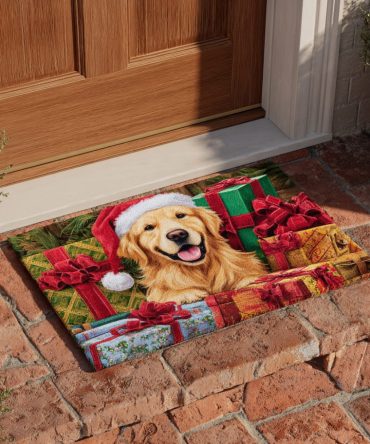 Gifted Golden Retriever Welcome Mat — Charming Golden Retriever Coir Doormat, Durable Front Door Rug With Non-Slip Backing, Perfect Dog Lover Gift