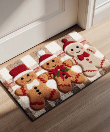 Gingerbread Holiday Doormat — Festive Coir Christmas Entry Rug, Durable Non-Slip Porch Mat For Seasonal Decor And Family Gatherings