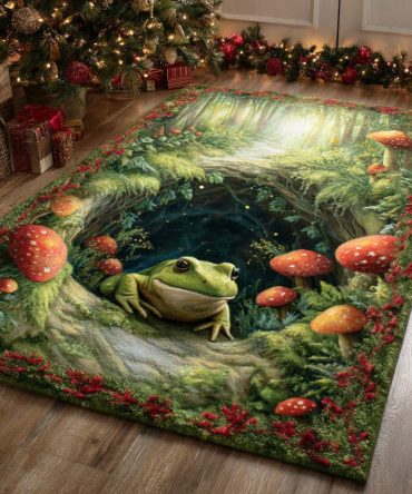 Glowcap Forest Realm Area Rug — Enchanting Nature-Inspired Accent Rug, Soft Low-Pile For Living Room, Nursery & Reading Nook