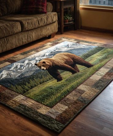 Golden Bear Lux Area Rug — Plush Warm-Tone Accent Rug For Living Room & Bedroom, Soft Durable Fabric With Classic Charm