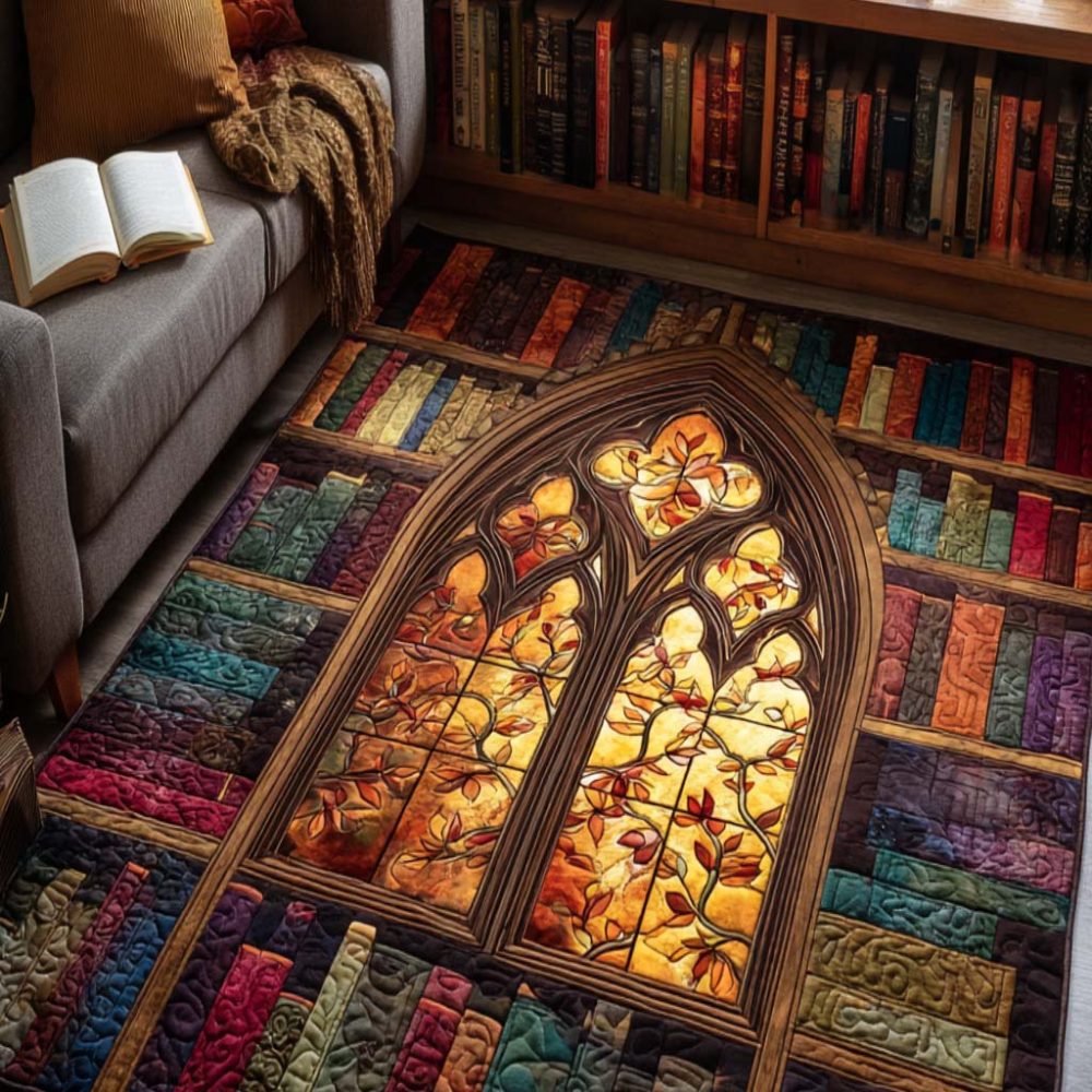 Golden Chapter Narrative Rug — Elegant Storybook-Inspired Area Rug For Living Room & Study, Soft Texture, Vintage-Modern Blend