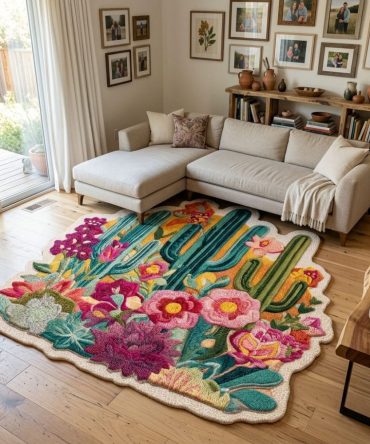 Golden Dunes Custom-Shape Rug — Sculpted Sand-Dune Area Rug, Custom Curves For Unique Layouts, Soft Pile, Coastal & Modern Styles