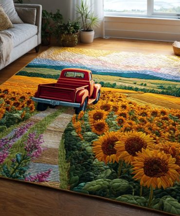 Golden Field Journey Rug — Pastoral Scenic Area Rug With Warm Gold Accents, Durable Soft-Pile For Living Rooms & Hallways