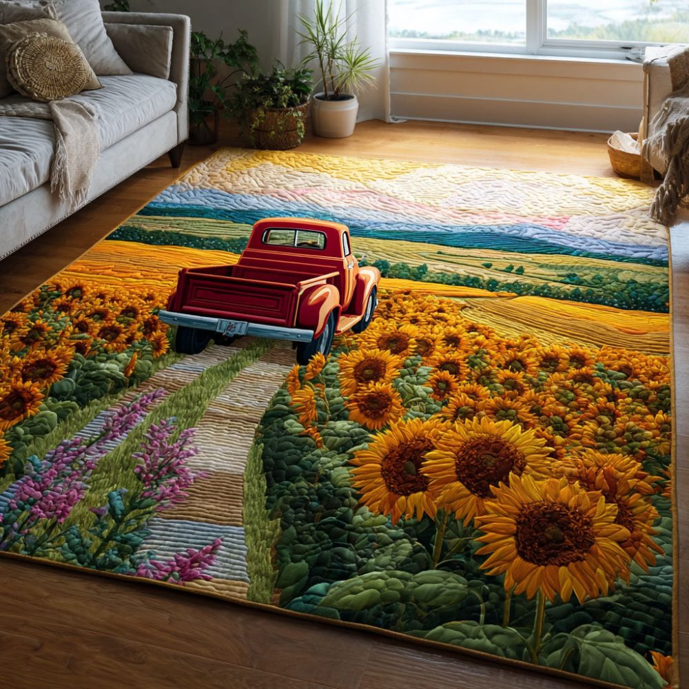 Golden Field Journey Rug — Pastoral Scenic Area Rug With Warm Gold Accents, Durable Soft-Pile For Living Rooms & Hallways