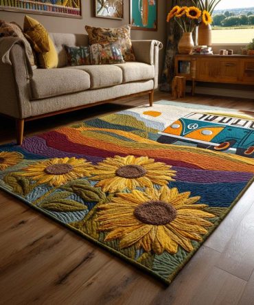 Golden Fields Timeless Area Rug — Warm Wheat-Tone Rug For Living Room & Dining, Durable Low-Pile, Classic Pattern With Modern Touch