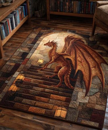 Luxurious Gold Flight-Inspired Area Rug For Living Room & Bedroom — Plush, Fade-Resistant, Non-Slip Accent Rug In Multiple Sizes