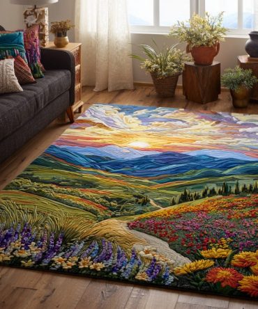 Golden Horizon Premium Area Rug — Soft Warm Gold Accent Rug With Subtle Texture, Fade-Resistant & Durable For Everyday Rooms