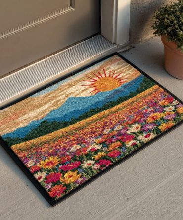 Golden Horizon Coir Doormat – Elegant Gold-Tone Entrance Rug, Durable Outdoor Welcome Mat With Non-Slip Backing For Porch