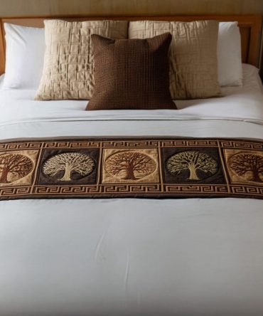 Golden Roots Quilted Bed Runner — Luxurious Earth-Tone Accent, Textured Quilted Scarf To Elevate Your Bedding Ensemble