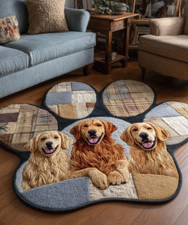 Golden Trio Custom Accent Rug — Stylish Multi-Tone Area Rug, Soft Low-Pile & Durable For Living Room, Bedroom Or Entryway
