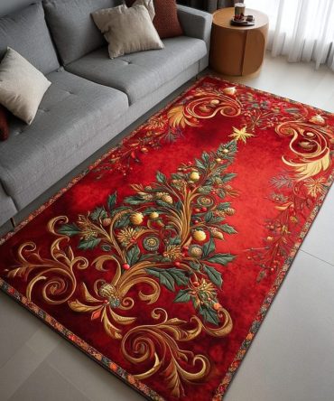 Golden Wish Stylish Area Rug — Elegant Warm-Tone Accent Rug, Soft Low-Pile, Fade-Resistant & Easy To Maintain For Homes
