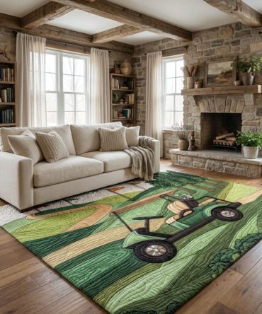 Forest-Inspired Green Journey Area Rug - Durable Indoor Accent Rug, Soft Pile, Stain-Resistant, Multiple Size Options