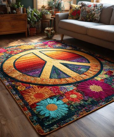 Groovy Glow Vibrant Area Rug - Eye-Catching Accent Rug With Bold Colors, Low-Pile & Easy Care For High-Traffic Spaces