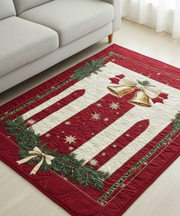 Happy Holiday Seasonal Area Rug - Festive Holiday Floor Mat For Living Room, Entryway & Kitchen, Cheerful All-Occasion Decor