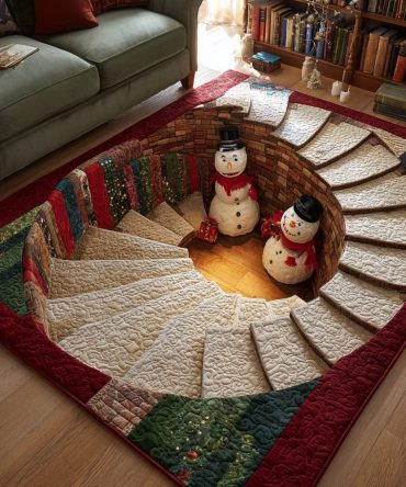 Happy Snowman Winter Area Rug - Festive Snowman Holiday Mat For Entryway, Kids Room & Living Room, Soft Easy-Care Polyester