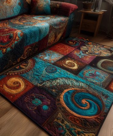 Elegant Floral Harmony Bloom Indoor Area Rug — Soft Low-Pile Living Room & Bedroom Accent Carpet, Durable Home Decor