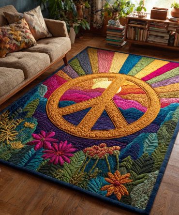 Vibrant Harmony Burst Modern Area Rug — Bold Geometric Indoor Rug, Fade-Resistant Low-Pile Carpet For High-Traffic Rooms