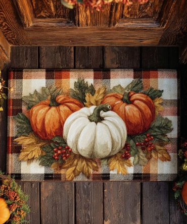 Autumn Harvest Glow Doormat — Seasonal Fall Welcome Mat, Durable Outdoor/Indoor Design, Weatherproof & Non-Slip For Porch Decor