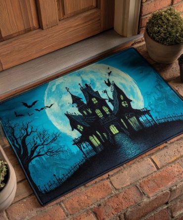 Haunted Castle Welcome Doormat - Dramatic Gothic Coir Outdoor/Indoor Mat, Weatherproof Front Door Statement For Halloween & Themed Homes