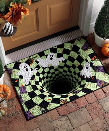 Haunted Hollow Welcome Mat — Vintage Spooky Door Rug For Halloween & Seasonal Displays, Durable Weatherproof Surface With Non-Skid Backing