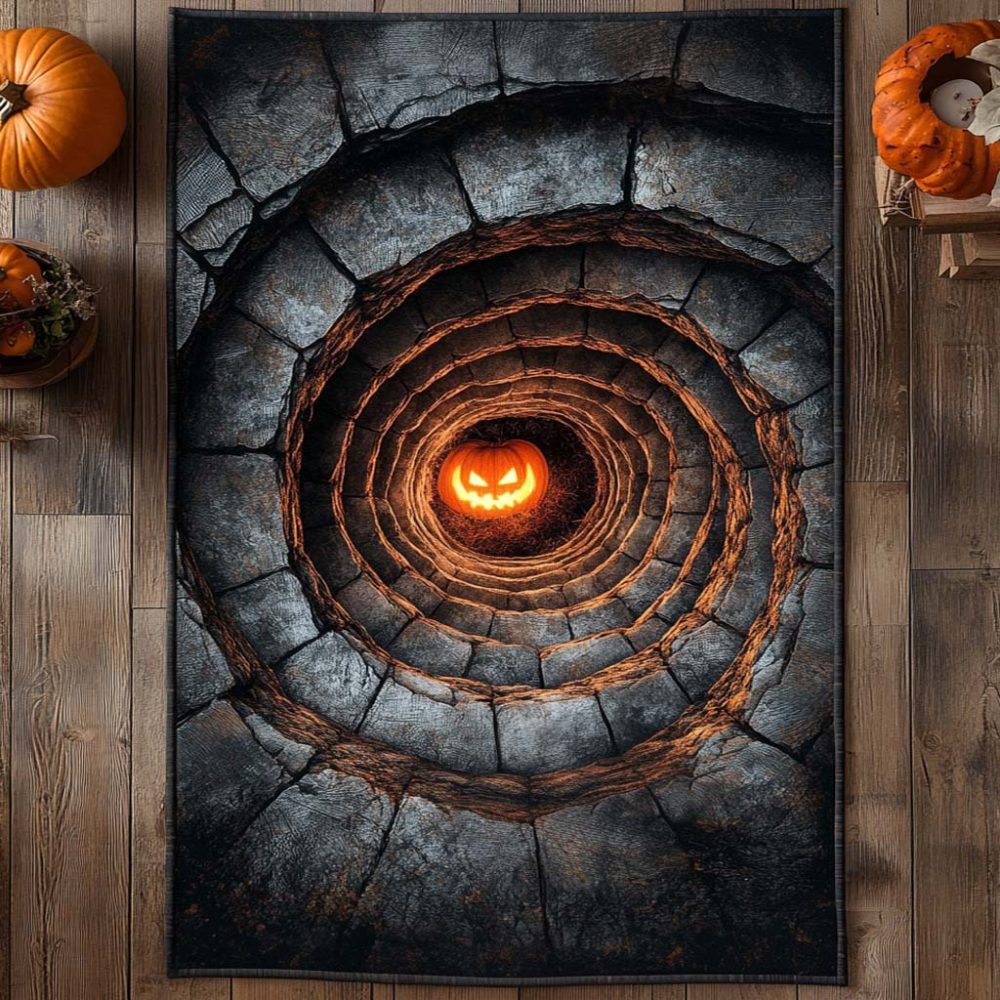 Spooky Haunted Path Themed Area Rug — Gothic Dark Indoor Accent Rug, Durable Low-Pile Carpet For Halloween Or Moody Interiors