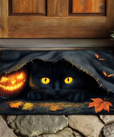 Haunted Pumpkin Cloak Doormat — Halloween Outdoor/Indoor Welcome Mat, Durable Coir-Style Design, Non-Slip Backing For Spooky Seasonal Decor