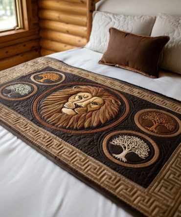 Heart Of The Forest Quilted Bed Runner — Rustic Woodland Bedding Accent, Cozy Quilted Scarf For Hygge-Inspired Bedrooms