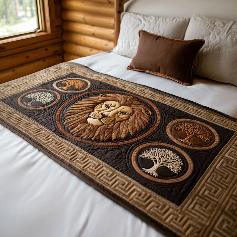 Heart Of The Forest Quilted Bed Runner — Rustic Woodland Bedding Accent, Cozy Quilted Scarf For Hygge-Inspired Bedrooms