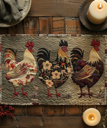 Hen House Quilted Placemat — Country Chicken Table Mat, Farmhouse Kitchen Décor, Quilted Cotton, Easy Care, Ideal Gift For Homesteads