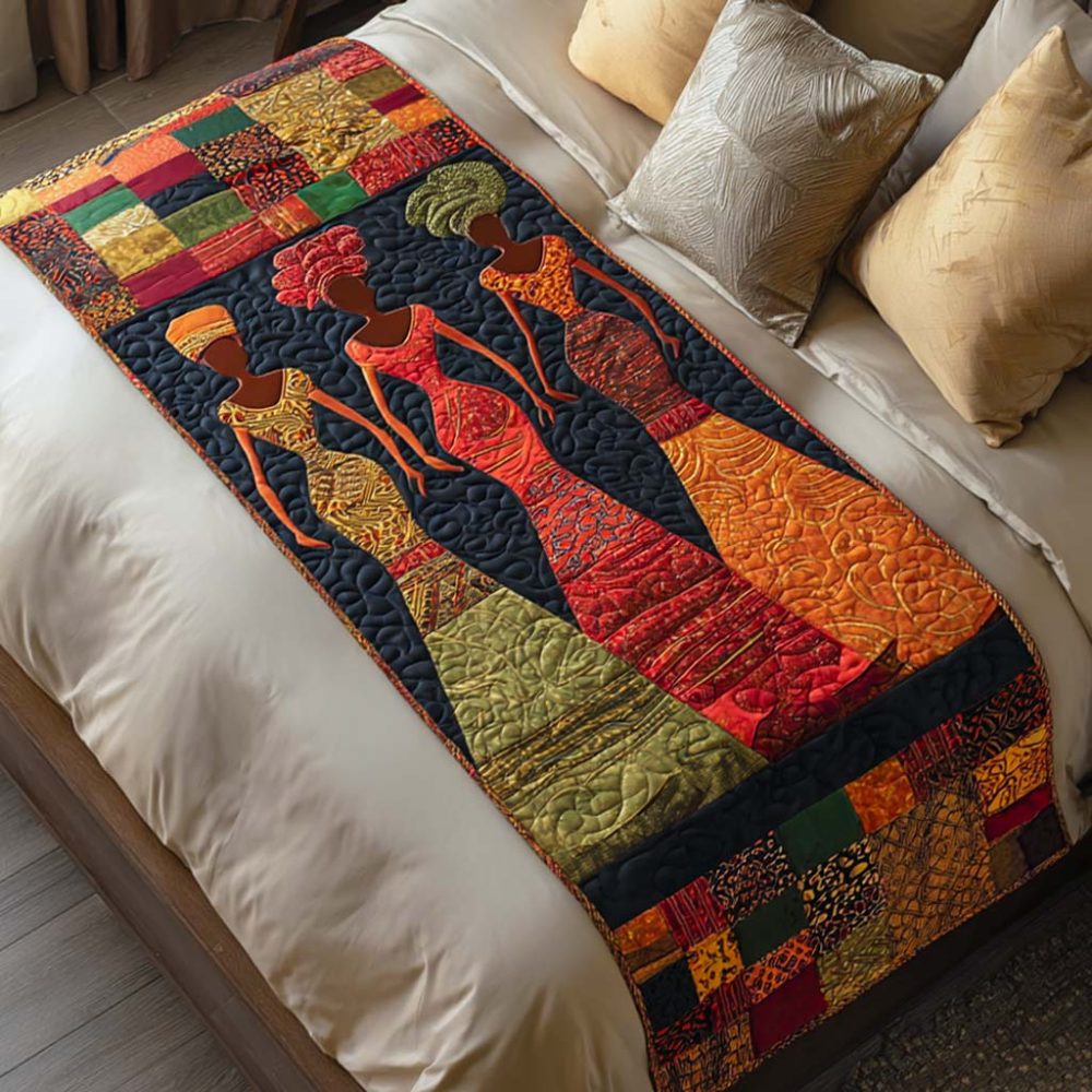 Heritage Harmony Quilted Bed Runner — Classic Patterned Decorative Throw For Queen & King Beds, Timeless Textiles, Elegant Bedroom Accent