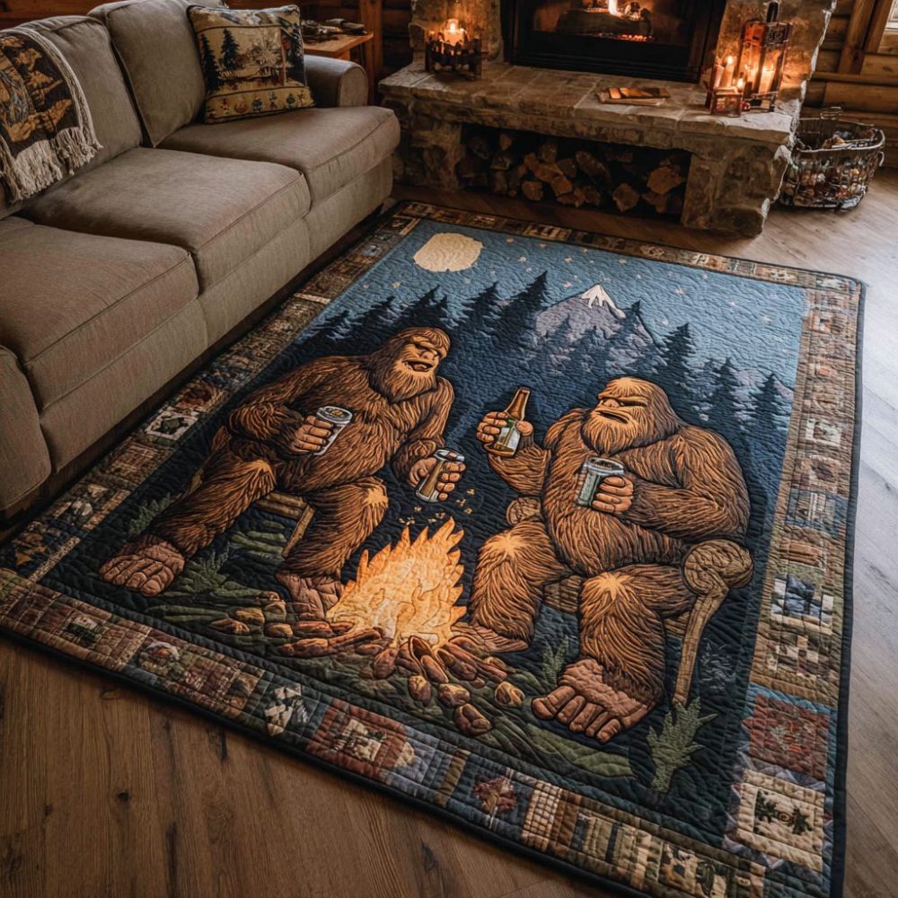 Hidden Bigfoot Novelty Rug — Fun Sasquatch Silhouette Accent Mat, Durable Indoor Rug With Non-Slip Backing For Entryways