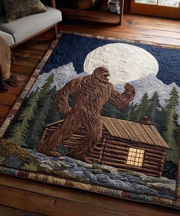 Sasquatch Silhouette Accent Rug — Hidden Bigfoot Shaped Area Rug, Durable Low-Pile Indoor Mat With Slip-Resistant Backing