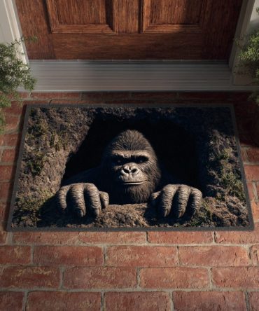 Hidden Bigfoot Realm Welcome Mat — Novelty Sasquatch Outdoor Doormat, Durable Non-Slip Entrance Rug For Cabin & Rustic Homes