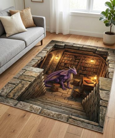 Mythic Dragon Area Rug — Dramatic Asian-Inspired Accent Rug For Living Room, Bedroom & Statement Decor With Durable Weave