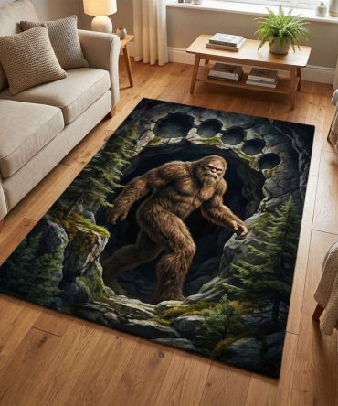 Subtle Footsteps Pattern Area Rug — Minimalist Modern Accent Rug For Hallway, Entryway & Living Room With Easy-Care Surface