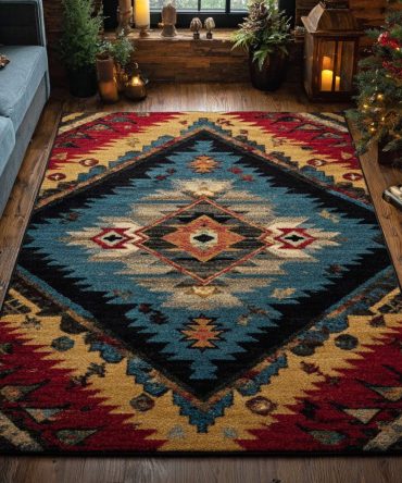 Heritage Distressed Area Rug — Vintage-Inspired Oriental Accent Rug For Living Room, Dining Area & Classic Home Styles