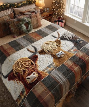 Highland Roots Quilted Bed Runner - Heritage Plaid Decorative Bed Scarf, Reversible Cotton Blend With Timeless Tartan Style For Classic Bedroom Decor