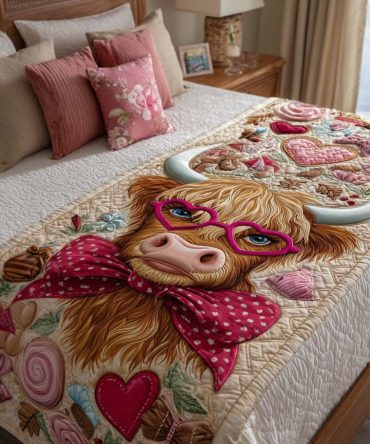 Highland Plaid Quilted Bed Runner — Tartan-Inspired Sweetheart Accent, Cozy Decorative Bed Scarf For Classic & Cottage Bedrooms