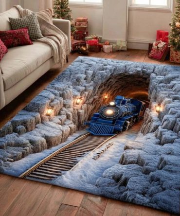 Holiday Magic V2 Seasonal Area Rug – Updated Festive Design With Plush Pile, Durable Non-Skid Backing & Easy Machine Care