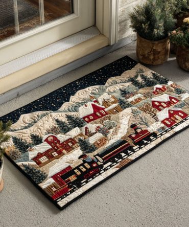 Holiday Express Festive Doormat — Seasonal Coir Welcome Rug With Train Design, Durable Outdoor Mat To Greet Guests All Winter