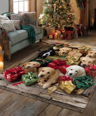 Holiday Labrador Retriever Area Rug – Cozy Festive Dog-Themed Accent Rug, Soft Plush, Durable Backing, Perfect For Pet-Friendly Homes