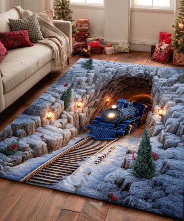 Holiday Magic Festive Area Rug – Vibrant Seasonal Accent Rug For Living Room, Plush Soft Pile, Non-Slip & Easy-Care Design