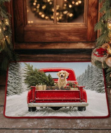 Holiday Ride Front Door Welcome Mat — Festive Outdoor/Indoor Doormat For Winter Entryway, Durable & Weather-Resistant