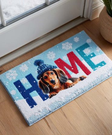 Home Pup Dog Doormat – Charming Spaniel Coir Welcome Rug, Durable Front Door Mat For Pet Lovers, Outdoor/Indoor Non-Slip Entrance Mat For Everyday Use