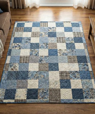 Homestead Charm Area Rug — Rustic Farmhouse Accent Rug For Living Room & Kitchen, Durable Low-Pile, Earthy Tones, Non-Slip Backing