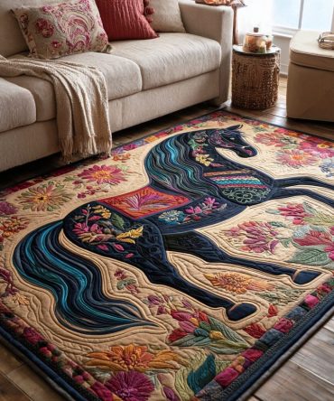 Horse Spirit Decorative Rug — Soft Low-Pile Area Rug With Equestrian Artwork For Cozy Living Rooms, Cabin & Ranch Interiors