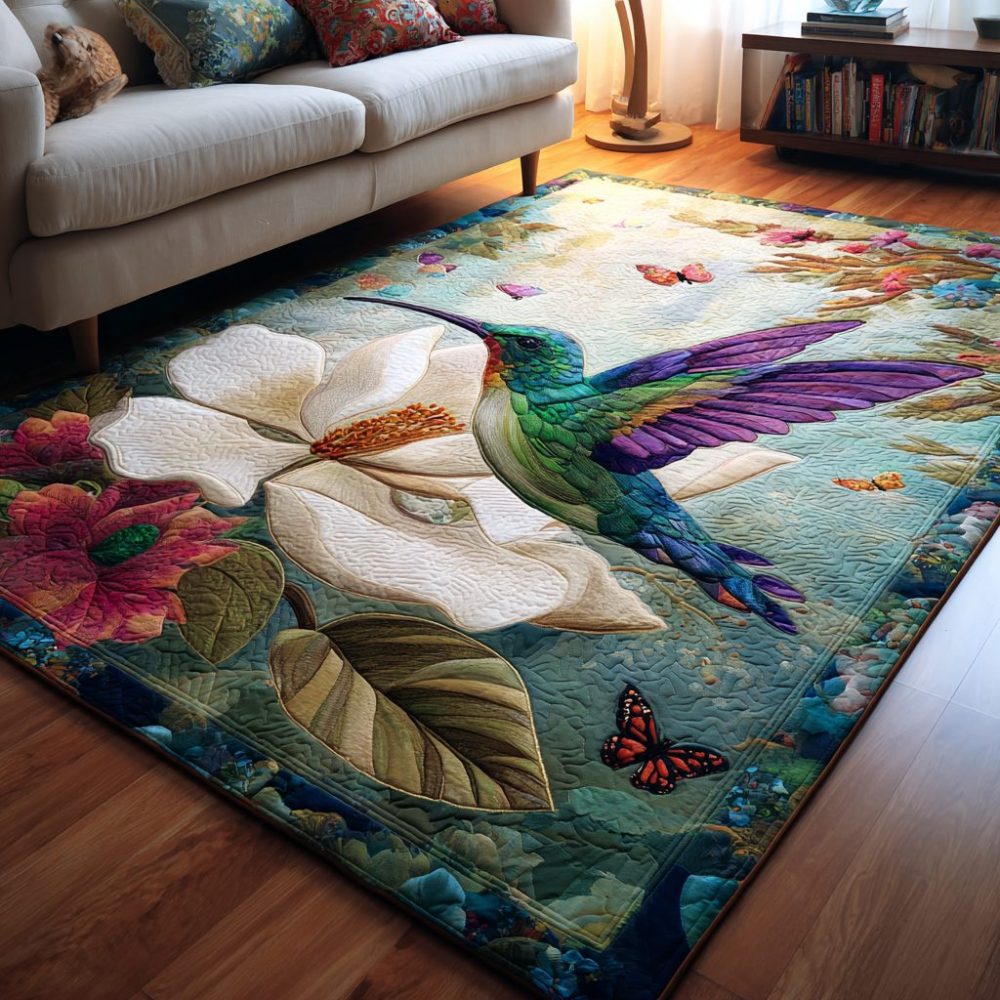 Hummingbird Spirit Area Rug — Elegant Nature-Inspired Rug With Lively Bird Motif, Durable Low-Pile For Timeless Home Styling